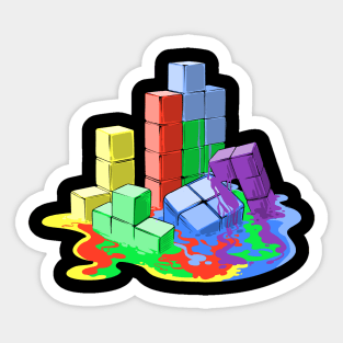 Melting Blocks Sticker